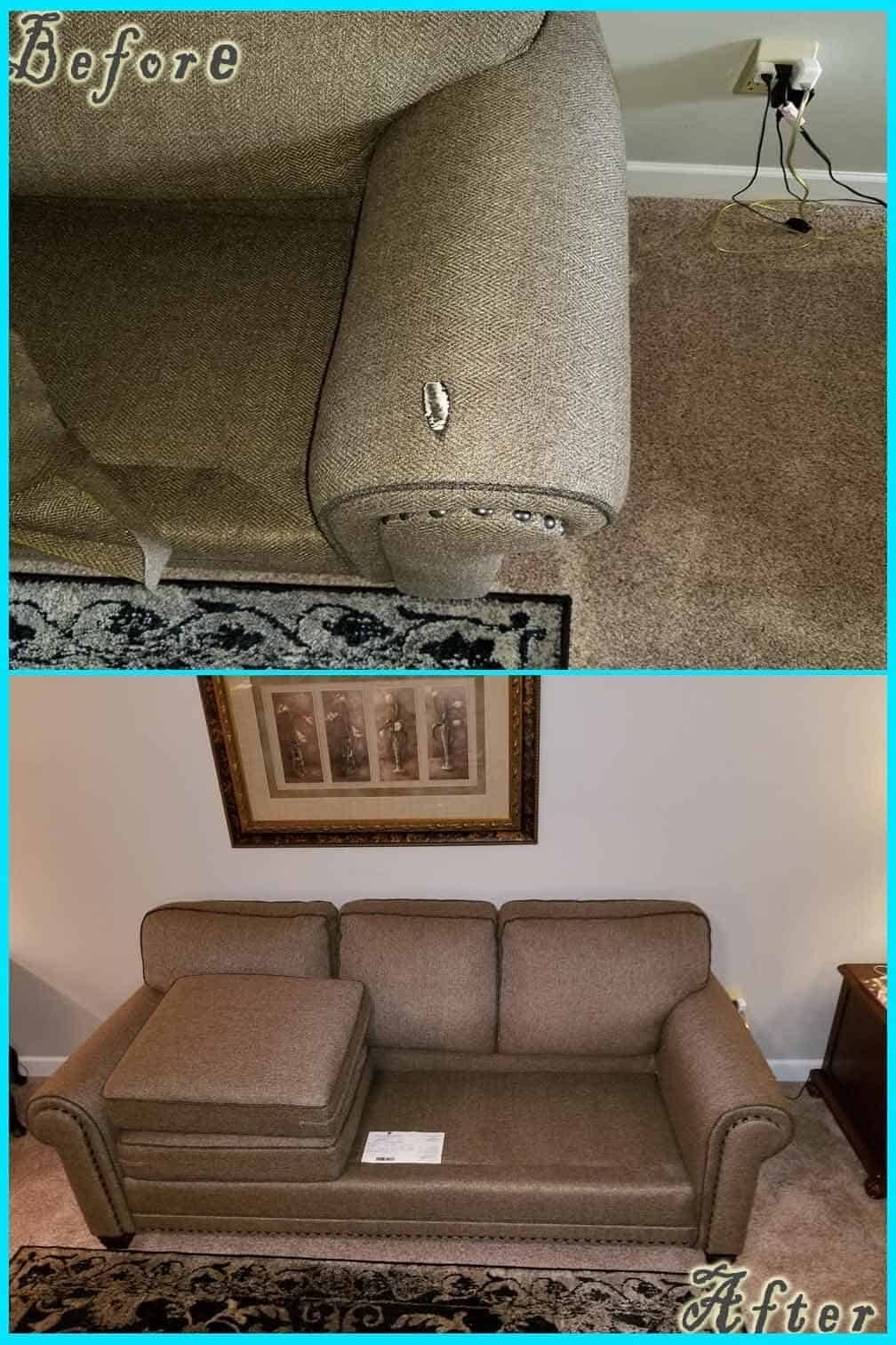 Upholstery Repair & Cleaning before and after — Best Furniture Services