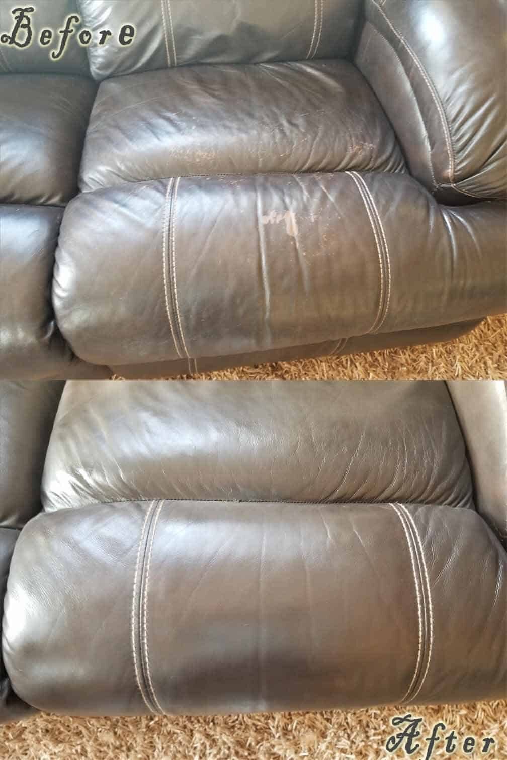 Leather Repair before and after — Best Furniture Services