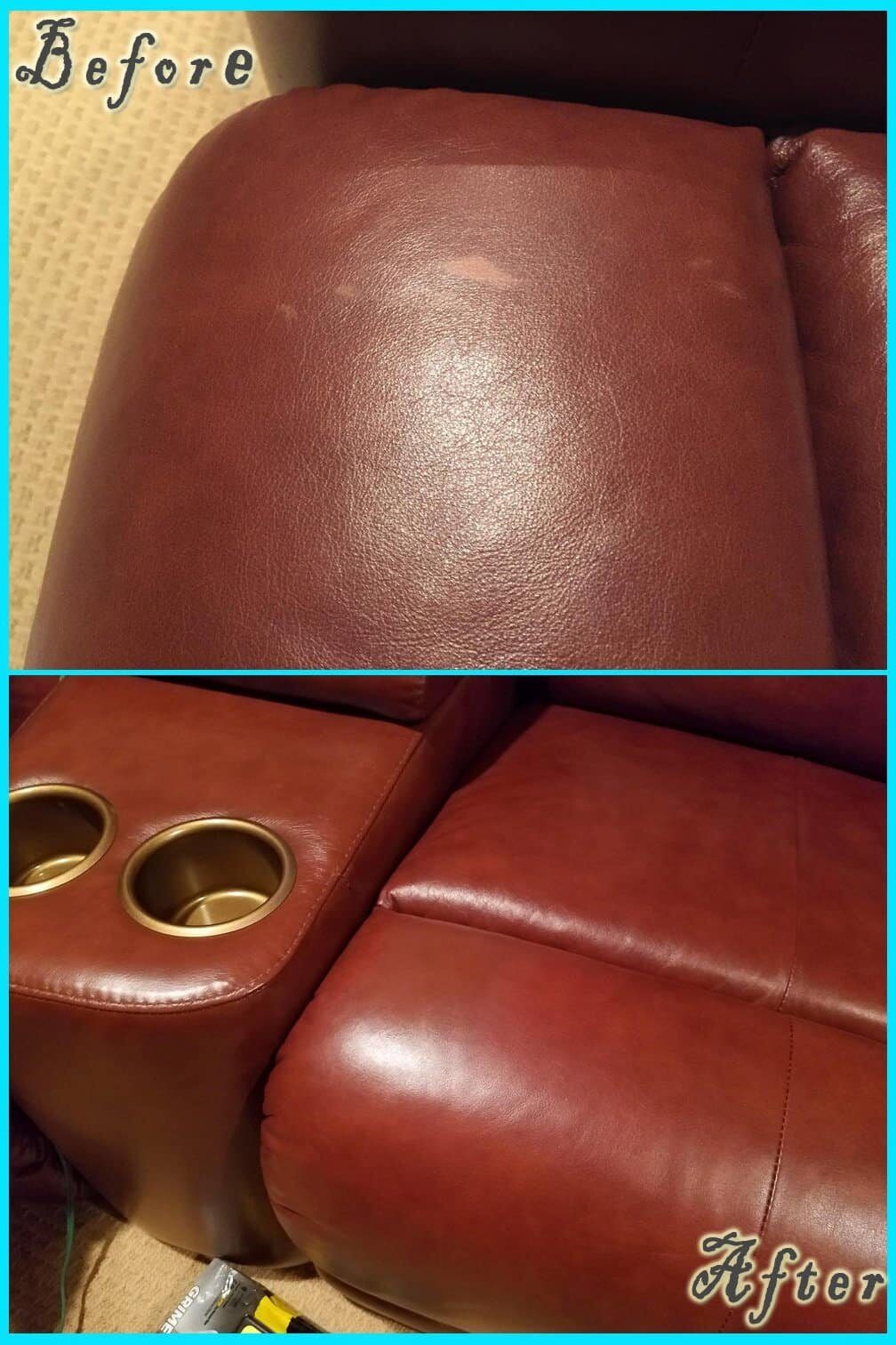 Leather Repair before and after — Best Furniture Services