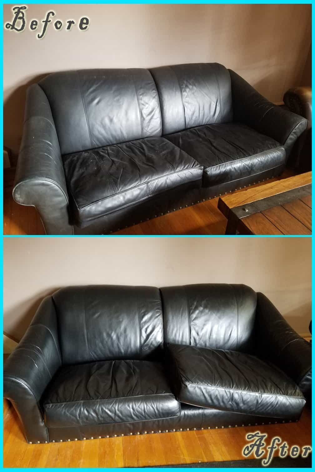 Leather Repair before and after — Best Furniture Services