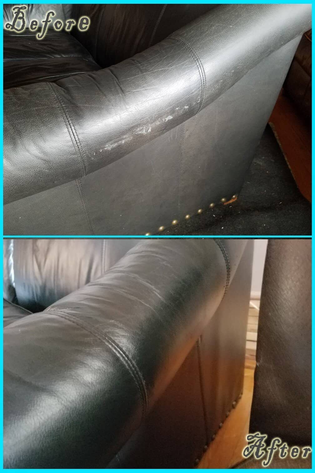 Leather Repair before and after — Best Furniture Services