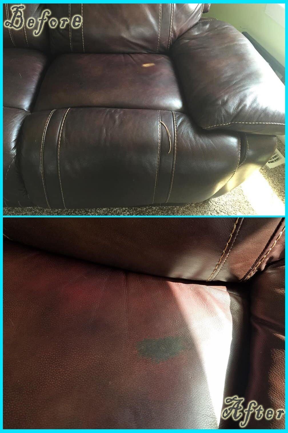 Leather Repair before and after — Best Furniture Services
