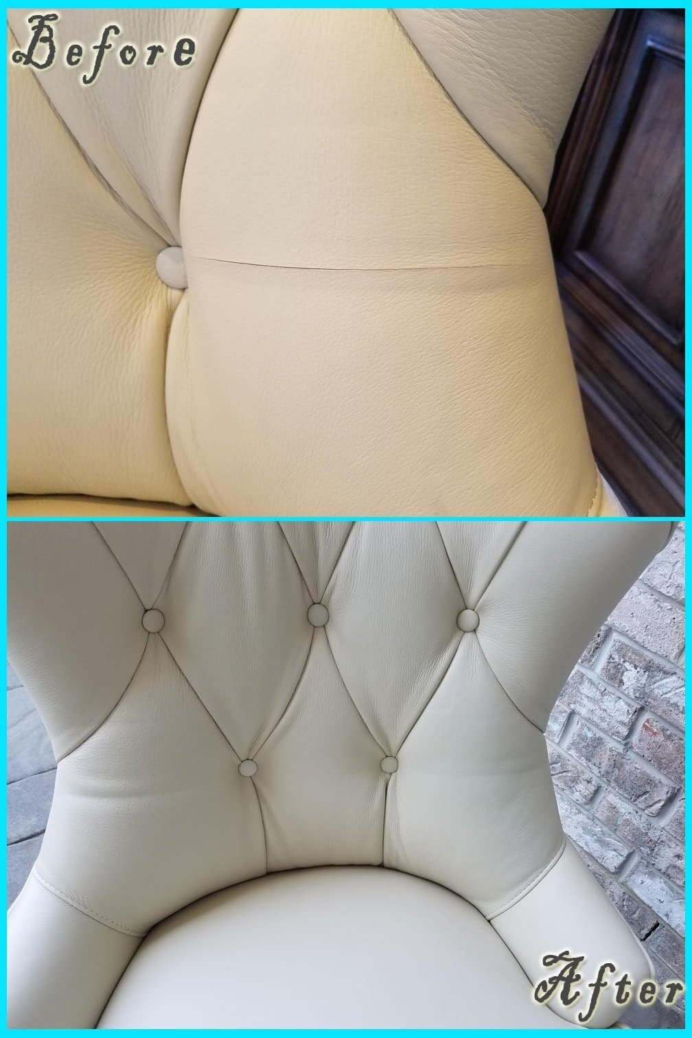 Leather Repair before and after — Best Furniture Services