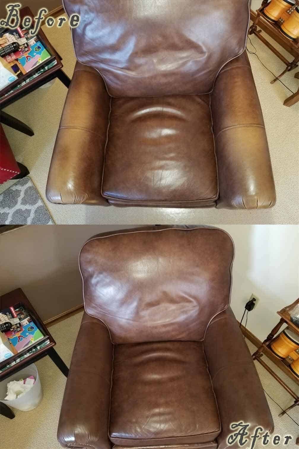 Leather Repair before and after — Best Furniture Services