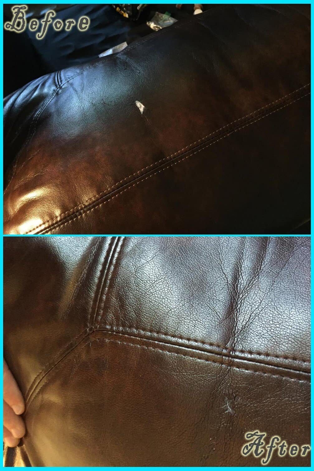 Leather Repair before and after — Best Furniture Services