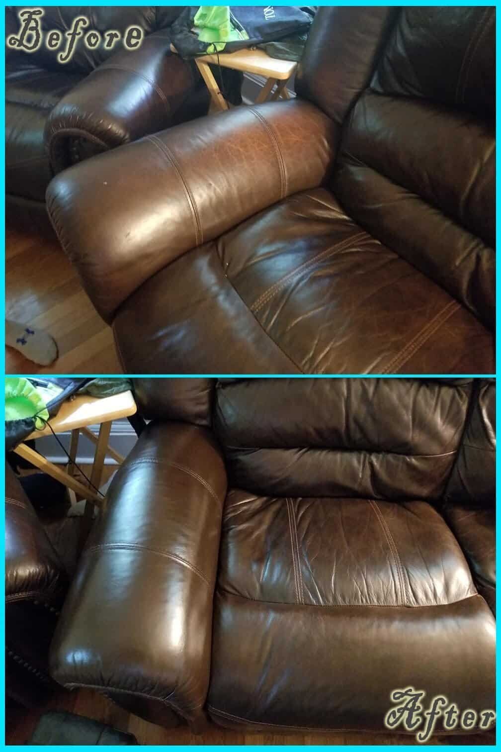 Leather Repair before and after — Best Furniture Services