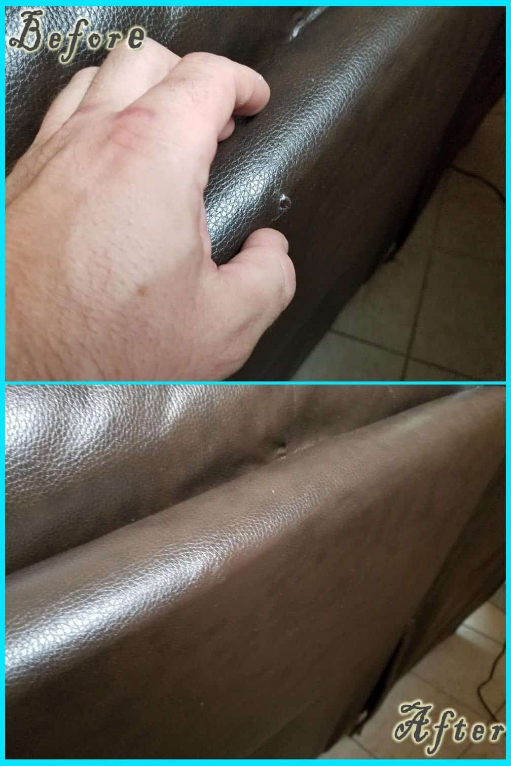 Leather Repair before and after — Best Furniture Services