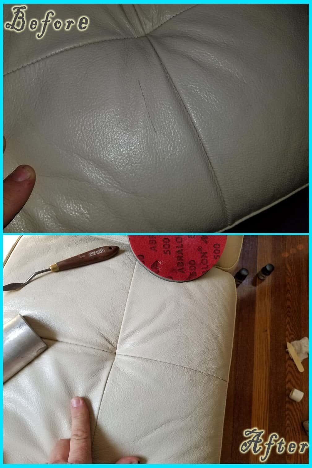 Leather Repair before and after — Best Furniture Services
