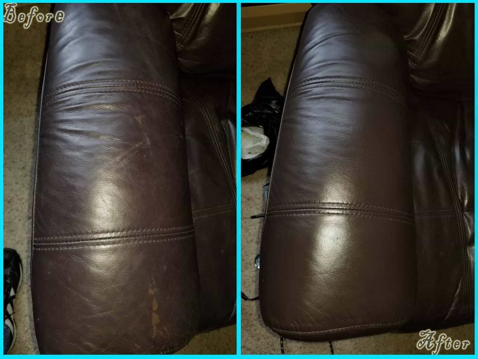 Leather Repair before and after — Best Furniture Services