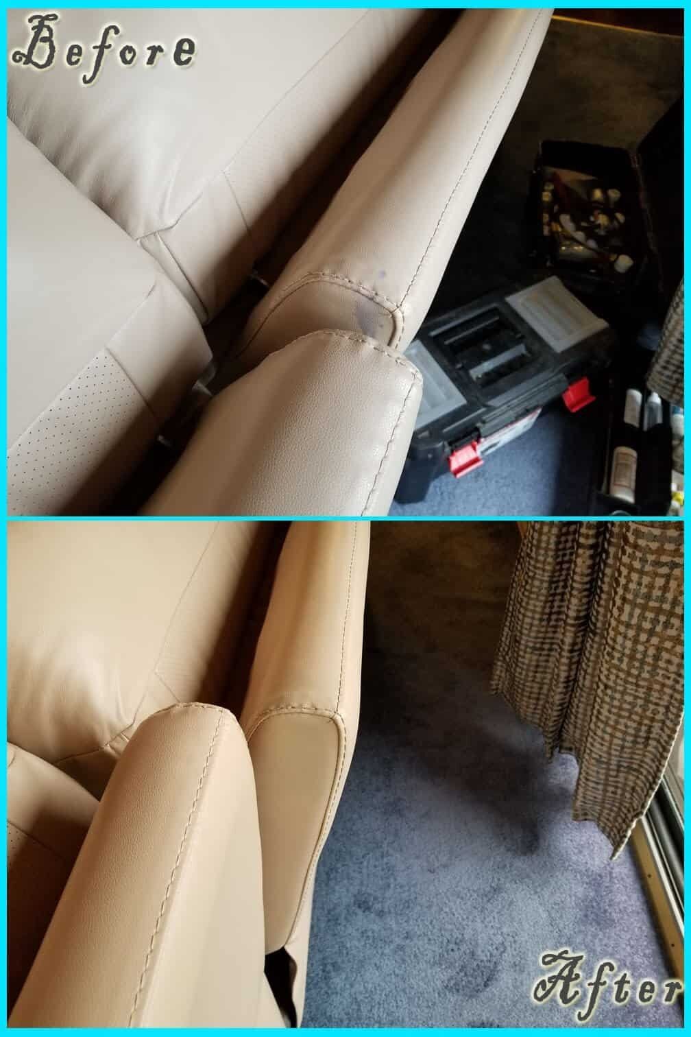 Leather Repair before and after — Best Furniture Services