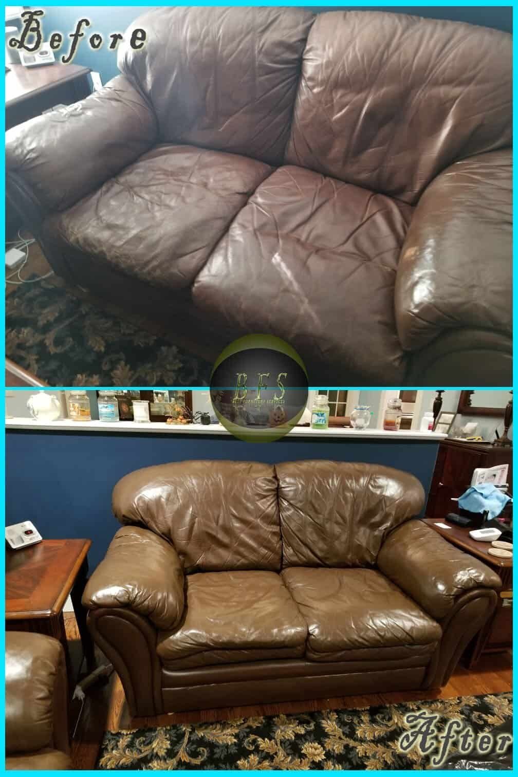 Leather Repair before and after — Best Furniture Services