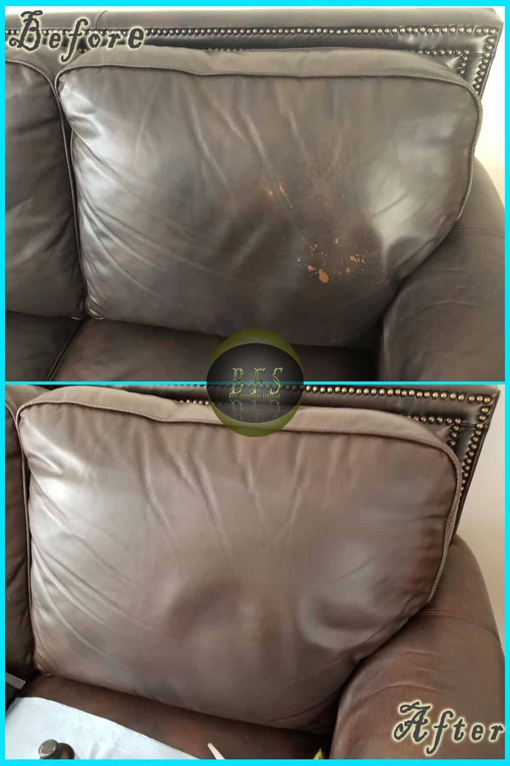 Leather Repair before and after — Best Furniture Services