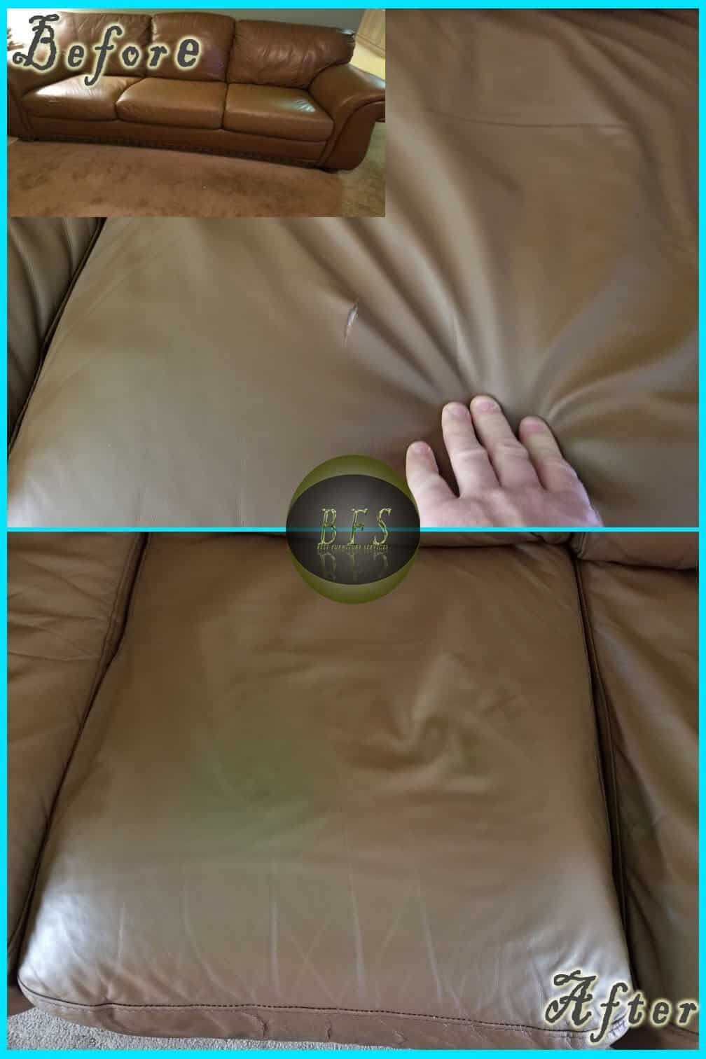 Leather Repair before and after — Best Furniture Services