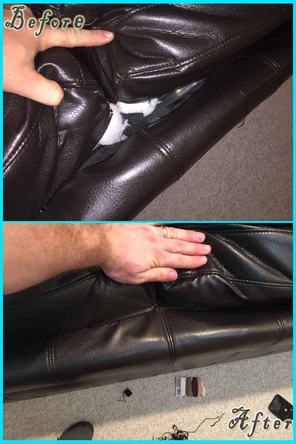 Leather Repair before and after — Best Furniture Services