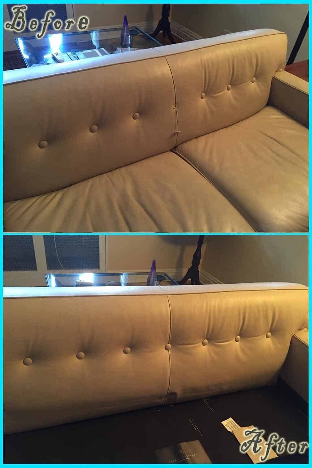 Leather Repair before and after — Best Furniture Services